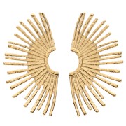 Hammered half-sun earrings 44x26 mm - 304 Gold stainless steel x2