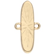 Oval spacer 10x20 mm with epoxy resin - Gold - Marbled Brown - Mother of pearl x1