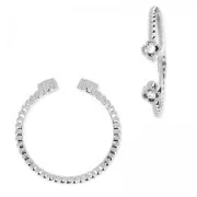 Flower ring with zirconium oxide Crystal/HQ rhodium x1