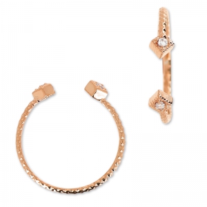 zirconium oxide ring with diamond pattern Crystal/HQ rose gold tone x1