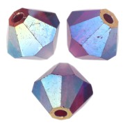Preciosa Bicones - Rondelle beads 5 mm - Vivid Siam AB 2X x12