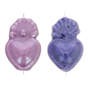 Ceramic Mexican Ex-voto heart bead 15x10 mm - Random colors x1