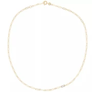 Gift -Fancy 2.6mm rectangular mesh necklace 3 microns gold-plated x42cm