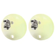 Round 15 mm acetate stud earrings - Marbled Coral - Yellow - Blue Pearl x2
