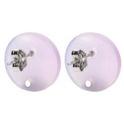 Round 15 mm acetate stud earrings - Lilac mermaid effect x2