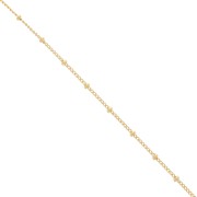 Gourmette Beaded chain 2mm Gold filled x 50cm