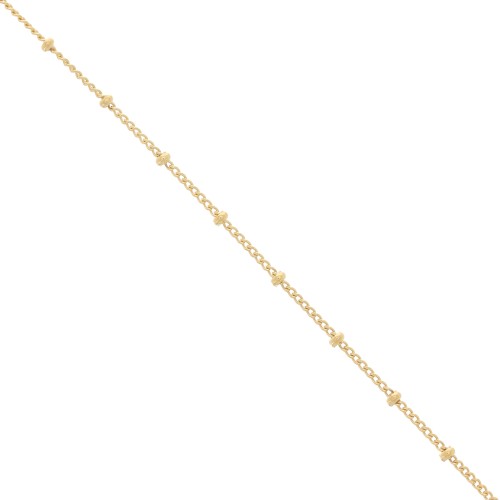 Gourmette Beaded chain 2mm Gold filled x 50cm