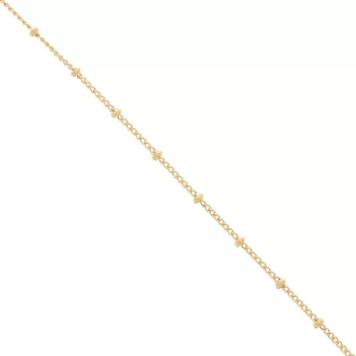 Gourmette Beaded chain 2mm Gold filled x 50cm