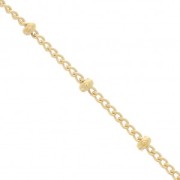 Gourmette Beaded chain 2mm Gold filled x 50cm