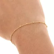 Gourmette Beaded chain 2mm Gold filled x 50cm