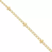 Gourmette Beaded chain 2mm Gold filled x 50cm