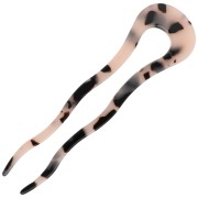 Acetate Hair Pick 116x32 mm - Tortoiseshell Beige - Black x1