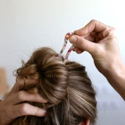 Acetate Hair Pick 116x32 mm - Tortoiseshell Beige - Black x1