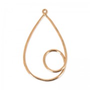Drop pendant 34 mm HQ rose gold tone x1