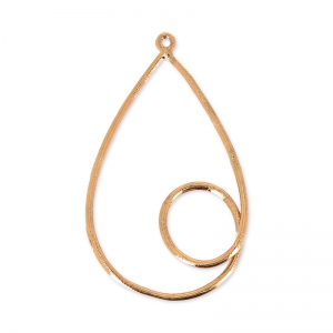 Drop pendant 34 mm HQ rose gold tone x1