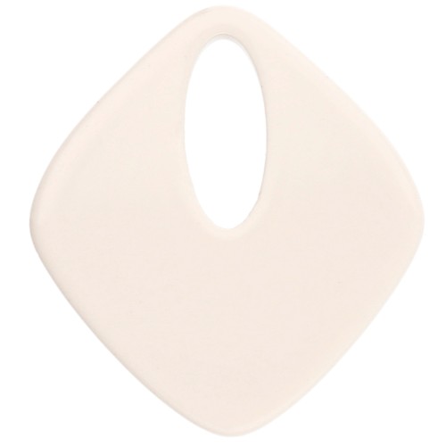 28x25 mm diamond-shaped pendant in opaque acetate - Ivory x1