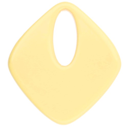 28x25 mm diamond-shaped pendant in opaque acetate - Vanilla x1