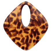 Acetate hollow diamond pendant 28x25 mm - Terrazzo Brown - Black x1