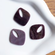 Hollow diamond pendant 28x25 mm, acrylic - Marbled Violet glitter x1