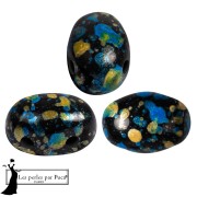 Glass beads Samos® by Puca® 5x7 mm - Enamel Blue Yellow x10g