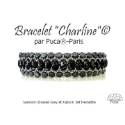 Glass beads Samos® by Puca® 5x7 mm - Enamel Grey x10g