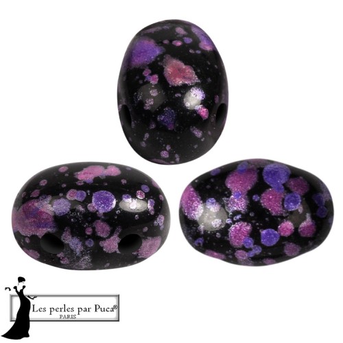 Glass beads Samos® by Puca® 5x7 mm - Enamel Purple and Pink x10g