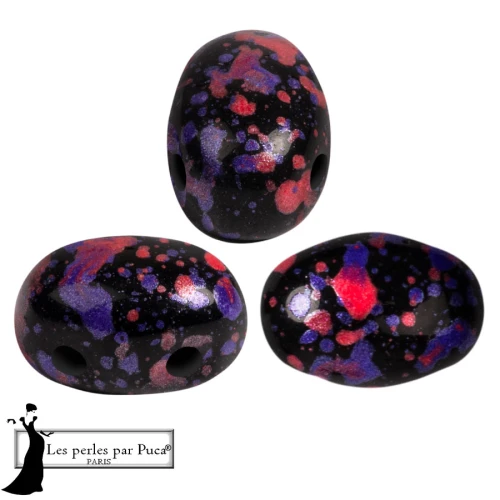 Glass beads Samos® by Puca® 5x7 mm - Enamel Purple and Red x10g