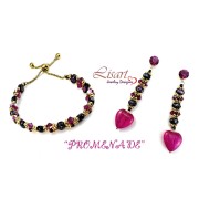 Glass beads Samos® by Puca® 5x7 mm - Enamel Purple and Red x10g