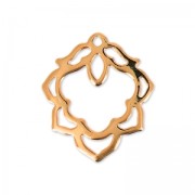 Oriental motive pendant  21 mm HQ rose gold tone x1|raw }}