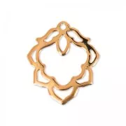 Oriental motive pendant  21 mm HQ rose gold tone x1