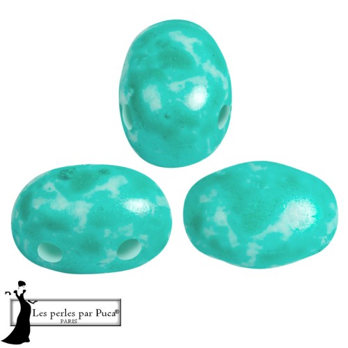 Glass beads Samos® by Puca® 5x7 mm - Mishmash Emerald x10g