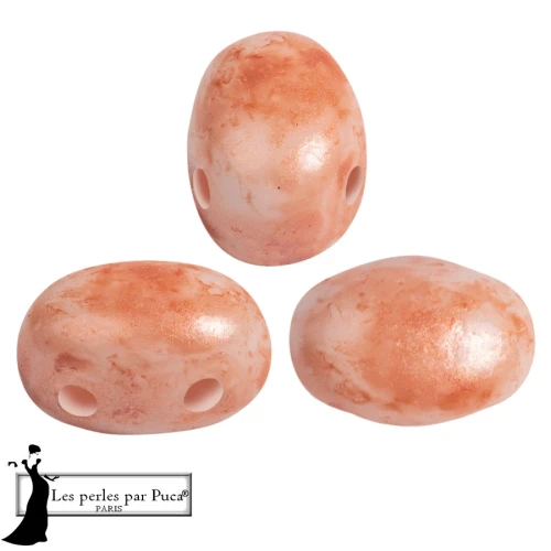 Glass beads Samos® by Puca® 5x7 mm - Mishmash Peach x10g