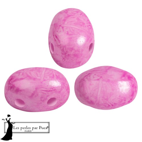 Glass beads Samos® by Puca® 5x7 mm - Pink Mishmash x10g