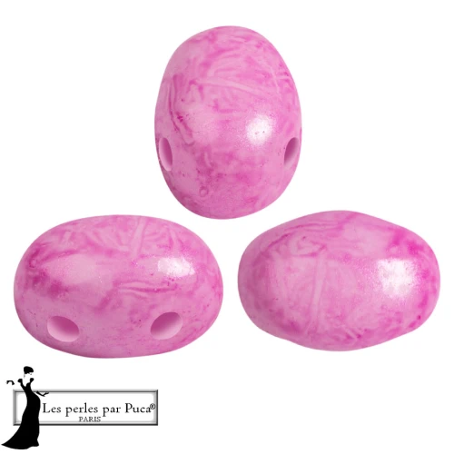 Glass beads Samos® by Puca® 5x7 mm - Pink Mishmash x10g