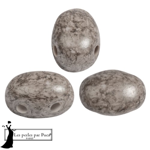 Glass beads Samos® by Puca® 5x7 mm - Mishmash Taupe x10g