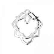 Oriental motive pendant 21 mm rhodium HQ x1|raw }}