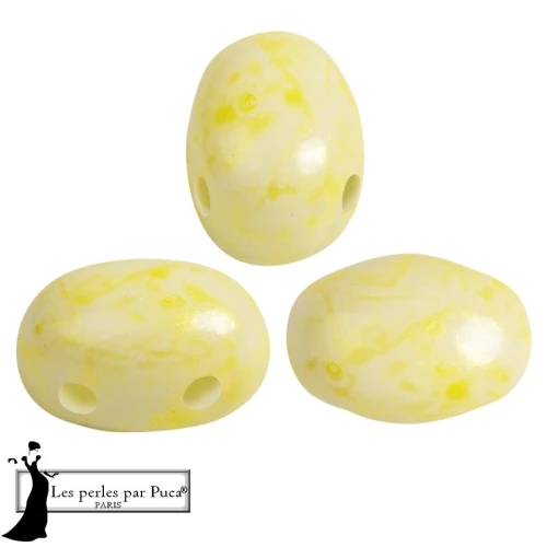 Glass beads Samos® by Puca® 5x7 mm - Mishmash Yellow x10g