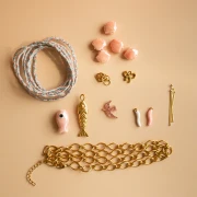 Mes bijoux DIY - Stainless steel charms & cord necklace kit - Pink version