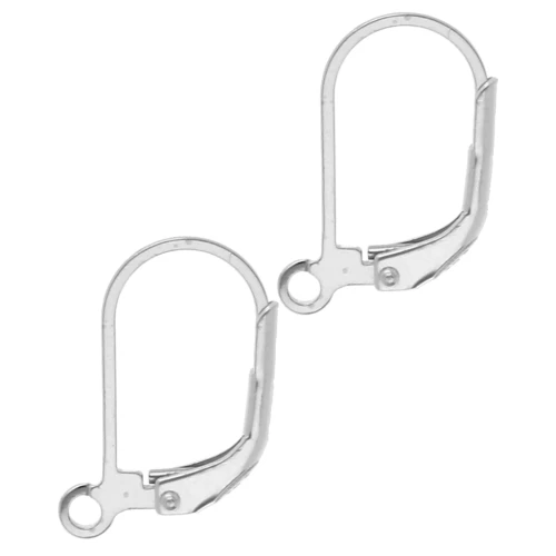 16 mm sleeper with open ring - Made in Europe - 925 Sterling Silver x2
