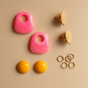 My DIY Jewelry - Trapeze shape dangling earrings kit - Pink version