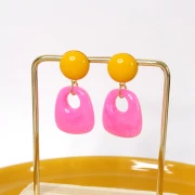 My DIY Jewelry - Trapeze shape dangling earrings kit - Pink version