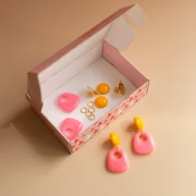 My DIY Jewelry - Trapeze shape dangling earrings kit - Pink version