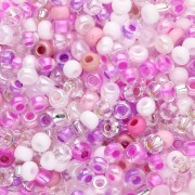 Preciosa Seed Beads 8/0 3 mm - Pink & White Mix - 20 g