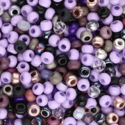 Preciosa Seed Beads 8/0 3 mm - Lilac Mix - Black x 20 g