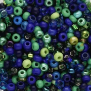 Preciosa Seed Beads 8/0 3 mm - Blue and Green Mix - 20 g
