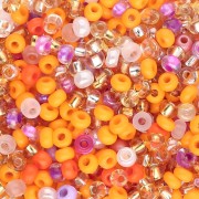 Preciosa Seed Beads 8/0 3 mm - Orange and Pink Mix - 20 g