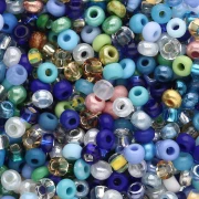 Preciosa Seed Beads 8/0 3 mm - Anise Green and Light Blue Mix x 20 g