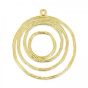 Grooved whirl pendant 33 mm fine Gold plated satin x1|raw }}