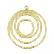 Grooved whirl pendant 33 mm fine Gold plated satin x1