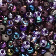 Preciosa Seed Beads 6/0 4 mm - Metallic Purple Mix x 20 g